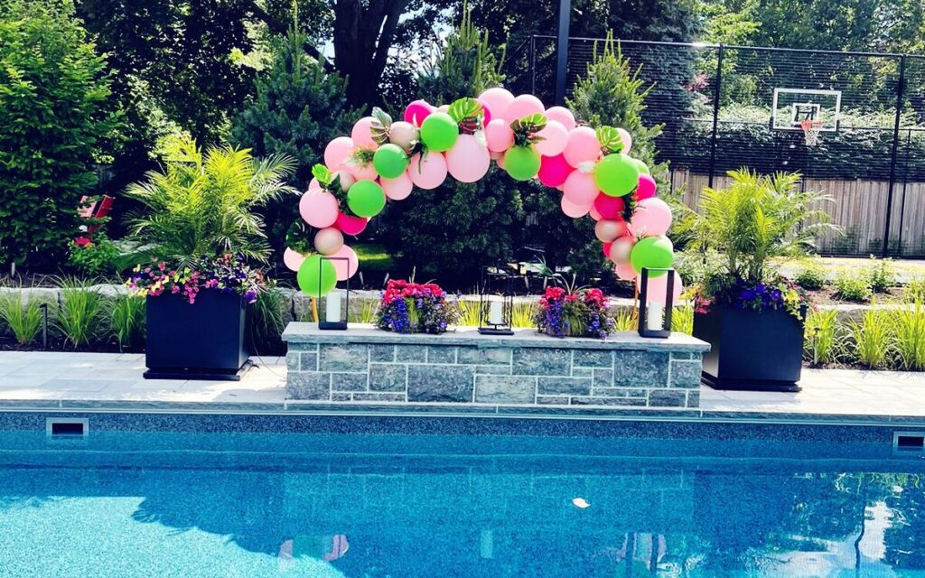 Pool party balloon decor in Scarborough