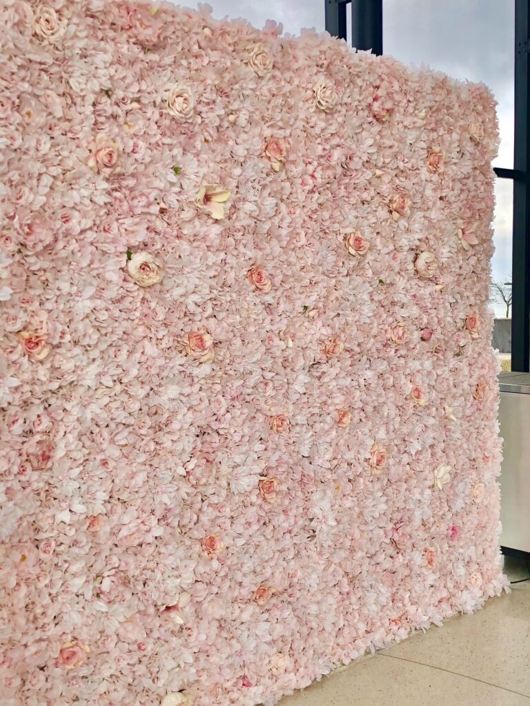 pink flower wall rental in ajax