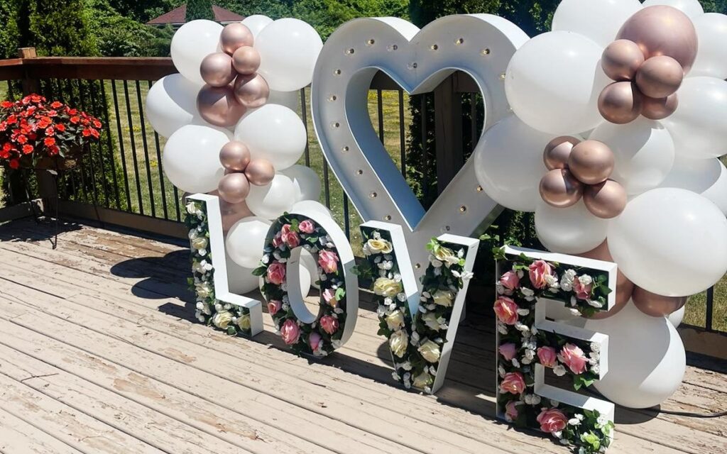 Heart and Love marquee letters in Scarborough