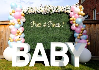 marquee letters at Toronto baby shower