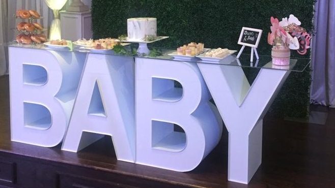 Baby letters marquee table in Toronto event