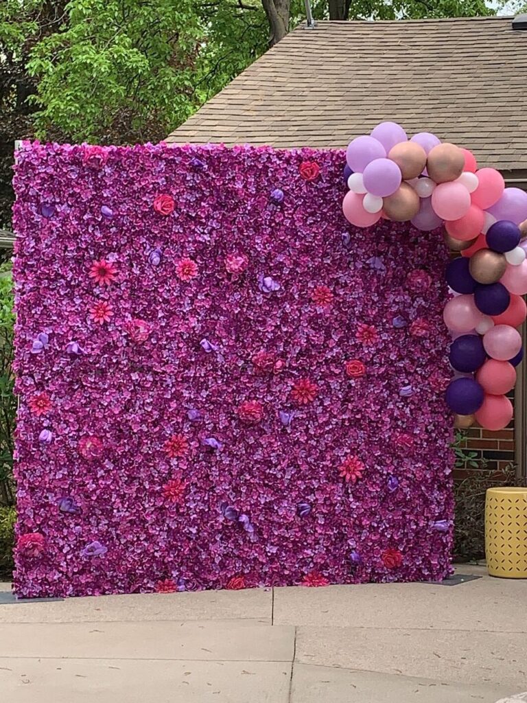 Purple Flower Wall - Stoney Creek Flower Wall Rentals